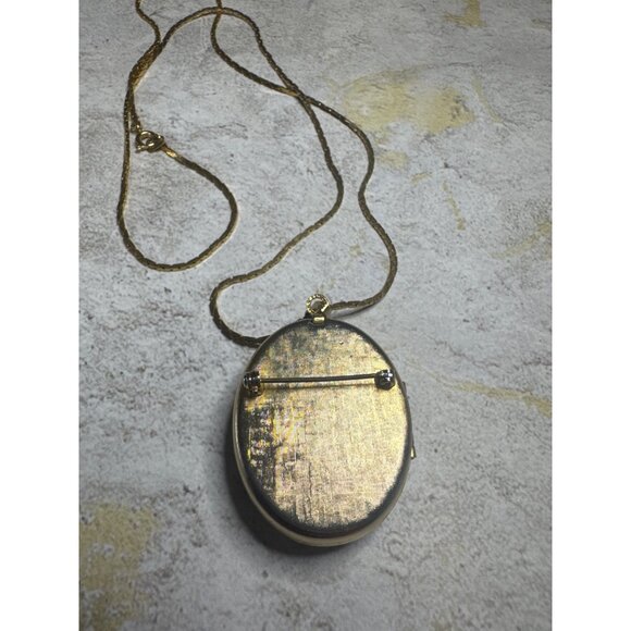 Vintage Avon Gold Tone with Orange Stone Perfume Locket - Picture 4 of 6